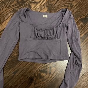 Blue Aritzia long sleeve orbit top